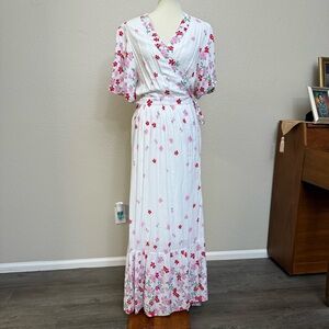 Draper James White and Pink Floral Maxi Dress